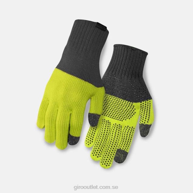 stickad handske i merinoull unisex- Giro L2JPJ184 grått/lime